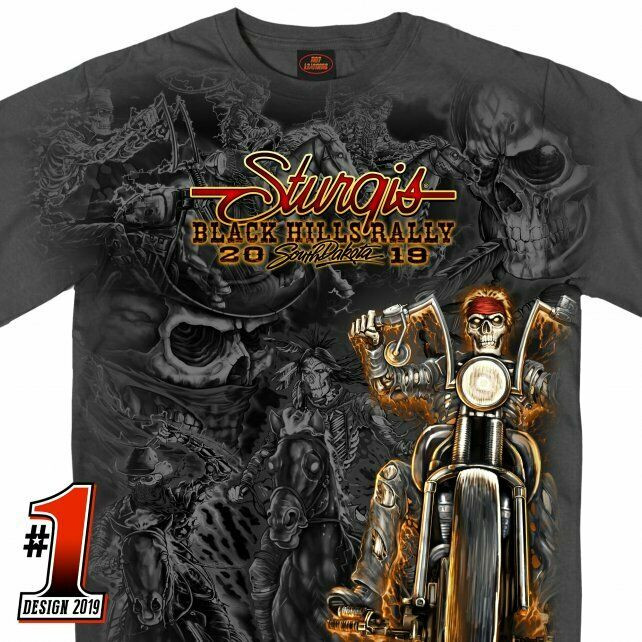 Official 2019 Sturgis Motorcycle Rally Wild West Tattoos Biker T