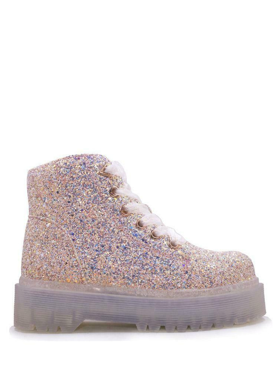 glitter military boots