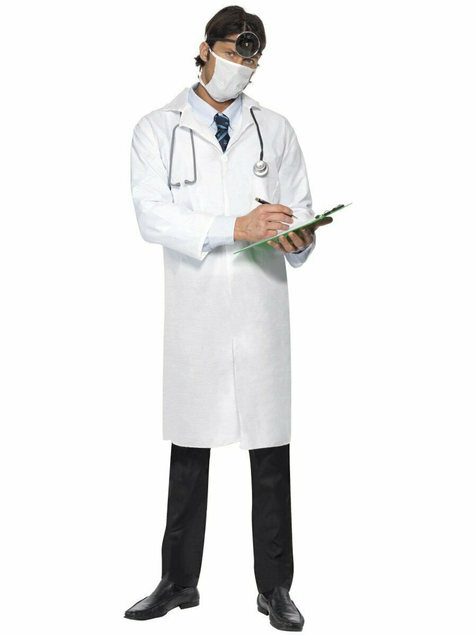 Smiffys Emergency ER Doctor White Coat Mask Adult Mens Halloween Costume  22192 - Fearless Apparel