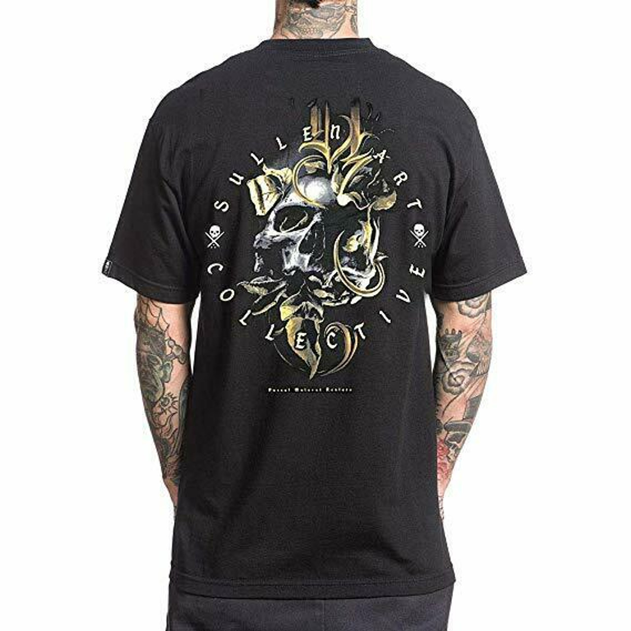 Sullen Pin Up Punk Street Bike Gothic Americana Tattoo Art Mens Tee SABER SKULL