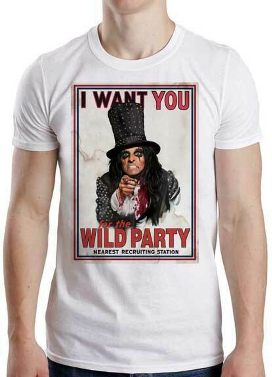 Alice Cooper Wants You Uncle Sam Flag Heavy Metal Music Band T