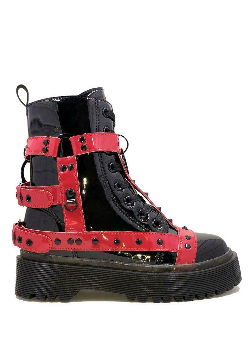 red goth boots