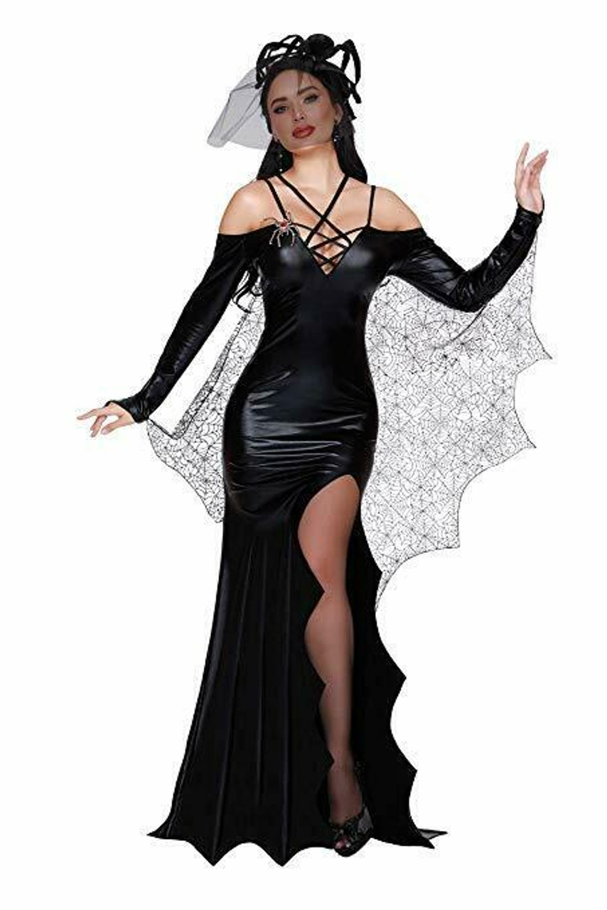 Dreamgirl Black Widow Spider Web Sexy Dress Adult Womens Halloween Costume 11636 Fearless Apparel