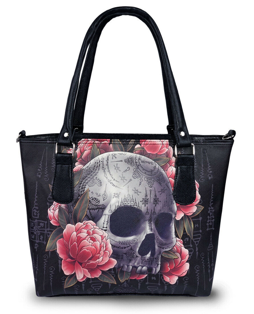 Liquor Brand Sak Yant Skull Tattoos Punk Gothic Tote Bag Purse LB-ABSH ...