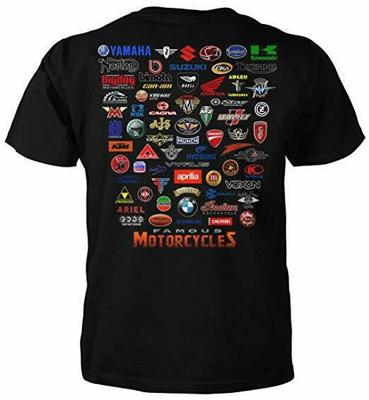 Famous Bikes Brands and Logos Classic Automotive Riding T Shirt