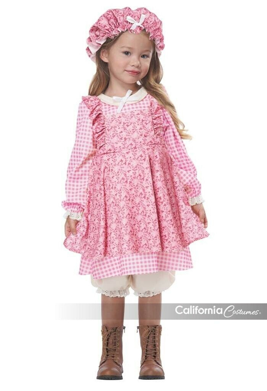 California Costume American Colonial Dress Prairie Child Girls Outfit  3021-125