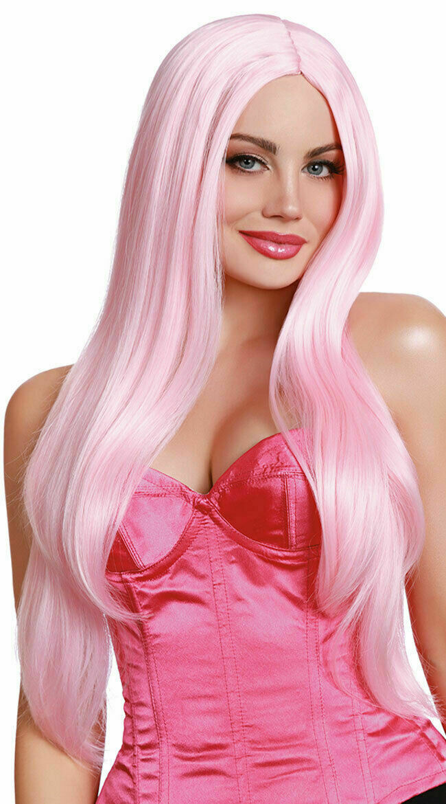 Dreamgirl Bubblegum Pink Long Straight Wig Halloween Costume  display picture 2