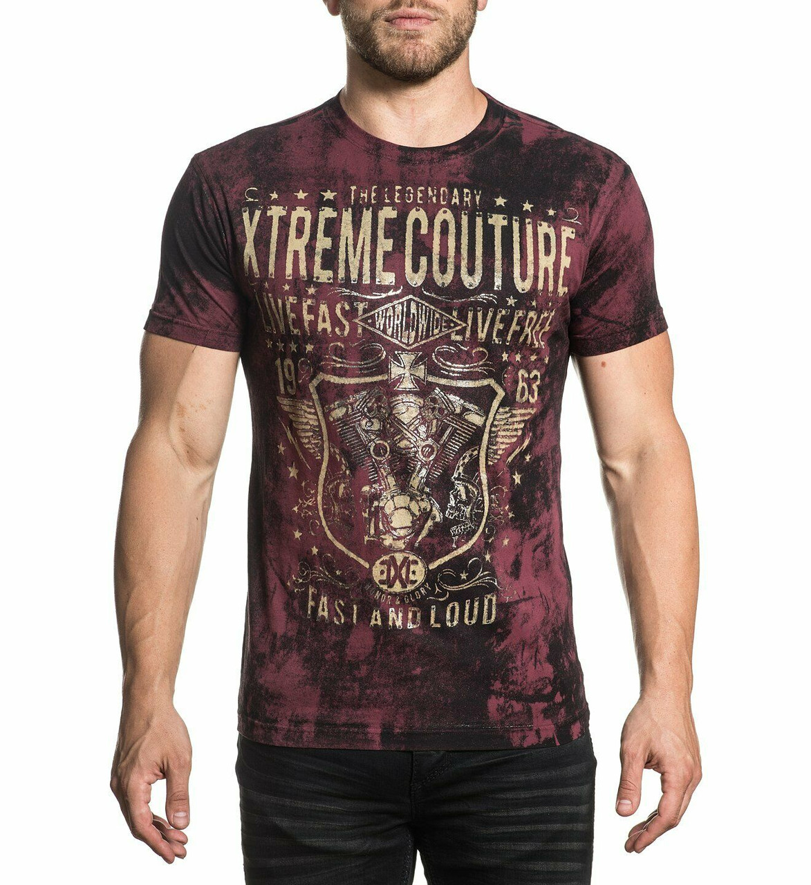 Xtreme Couture by Affliction Grease & Gasoline UFC MMA Biker Inked T Shirt  X1775