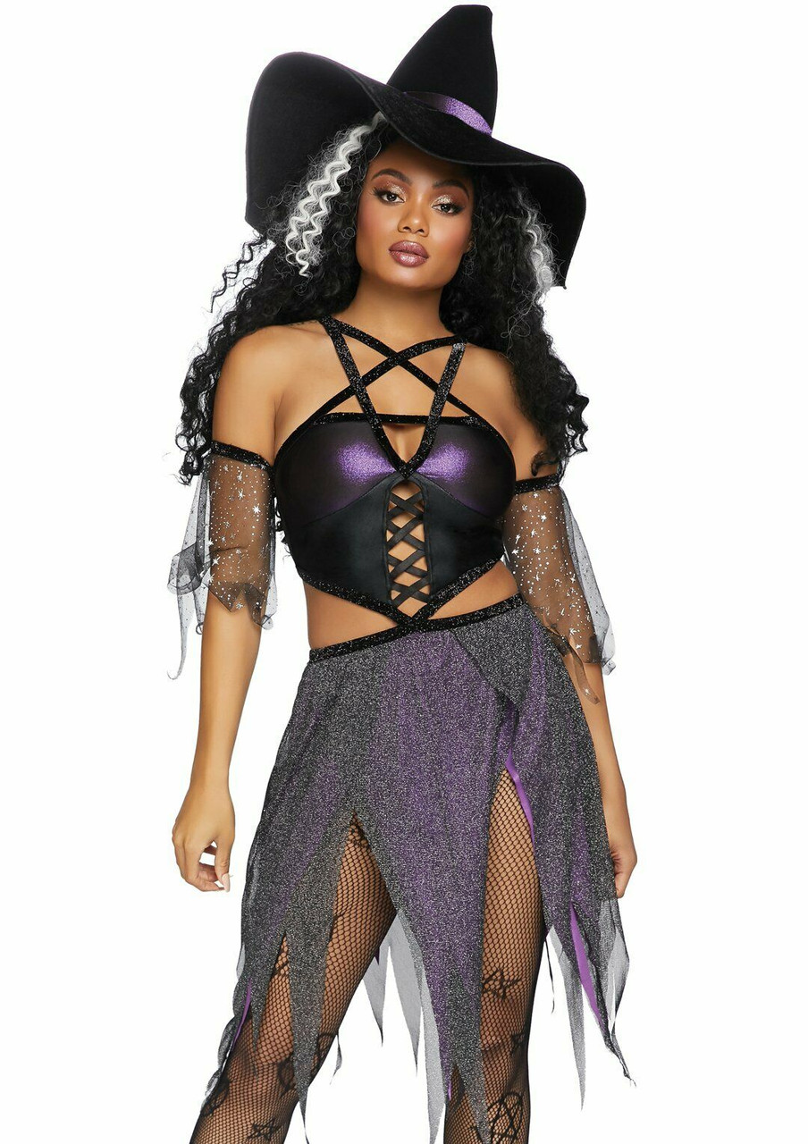 Leg Avenue Sexy Spellcaster Witch Pentagram Adult Womens Halloween Costume  86829 - Fearless Apparel