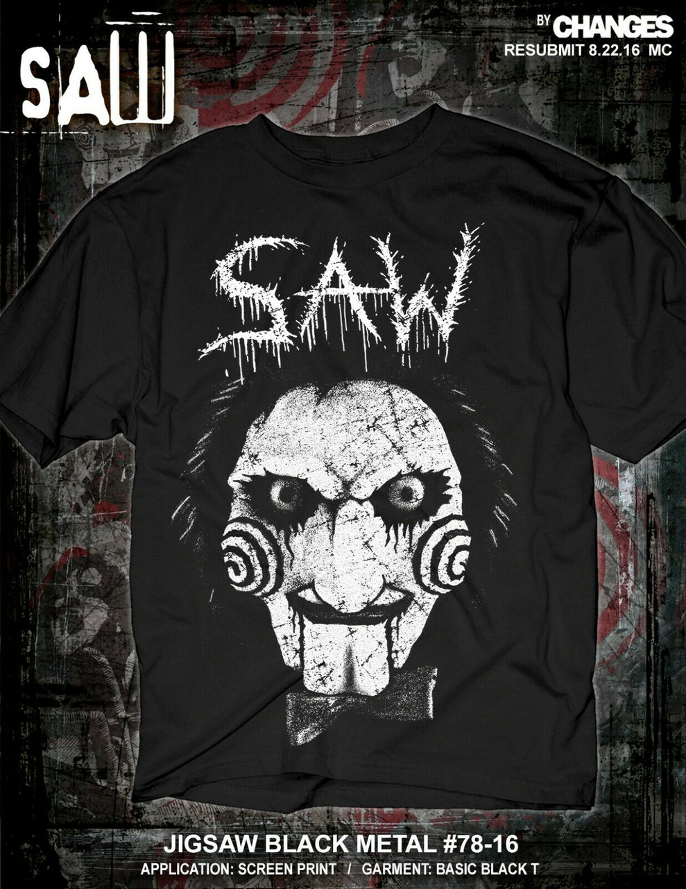 Saw Jigsaw Black Metal Billy The Puppet Gothic Punk Horror Movies