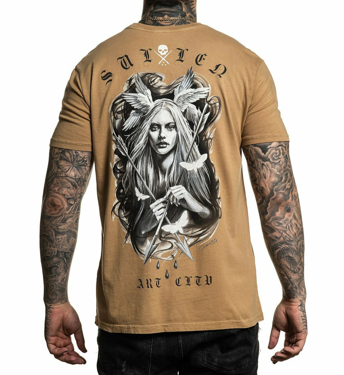 Sullen Angels Sharuzen Tattoos Moths Inked Urban Biker Artist T Shirt  SCM2552