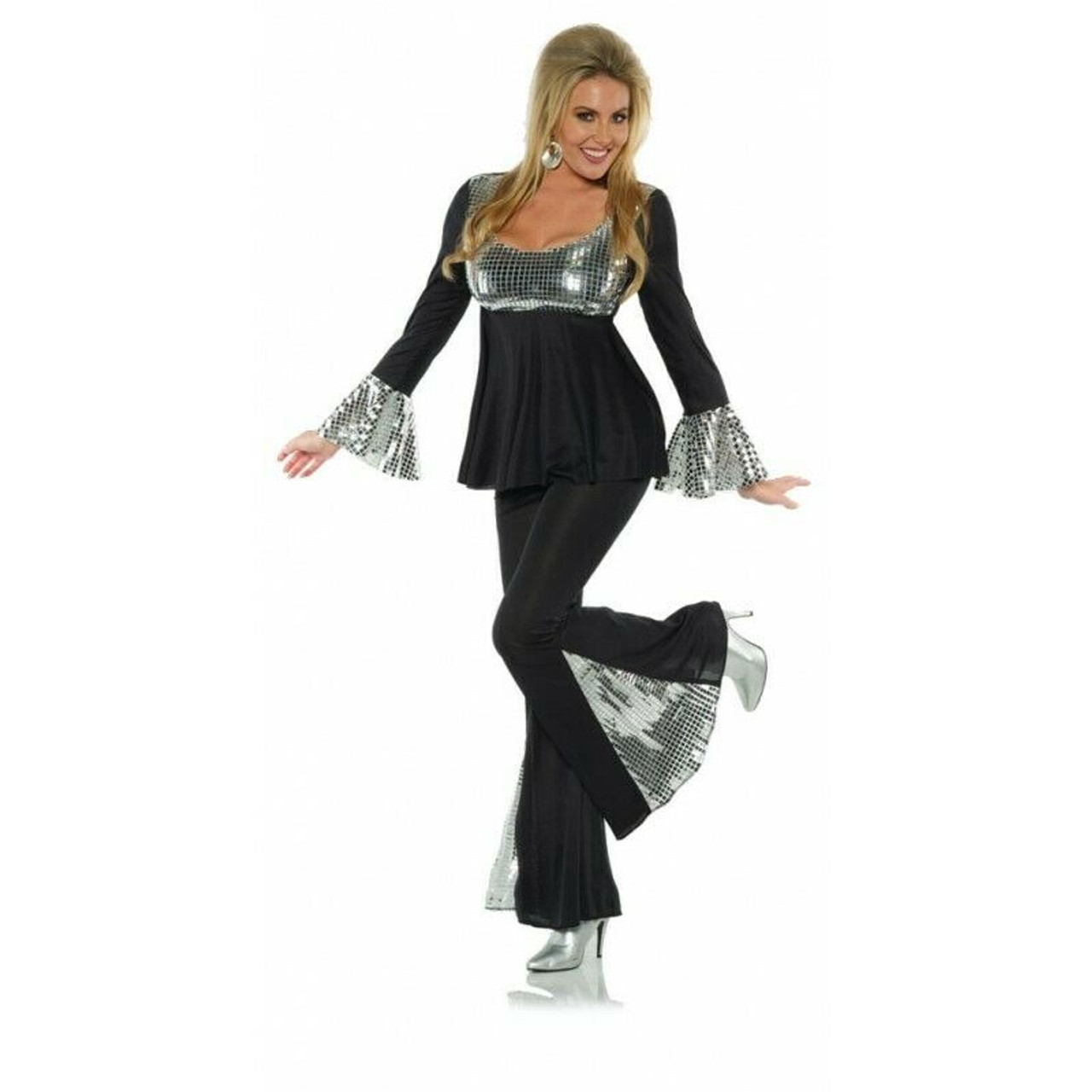 Underwraps Disco Ball 70s Bell Bottoms Top Adult Womens Halloween Costume  29944 - Fearless Apparel
