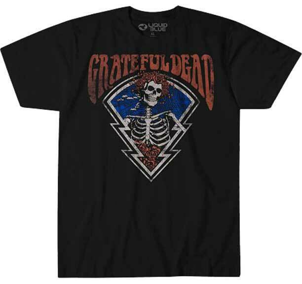Grateful Dead Bertha Icon Skeleton Psychedelic Rock Music Band T