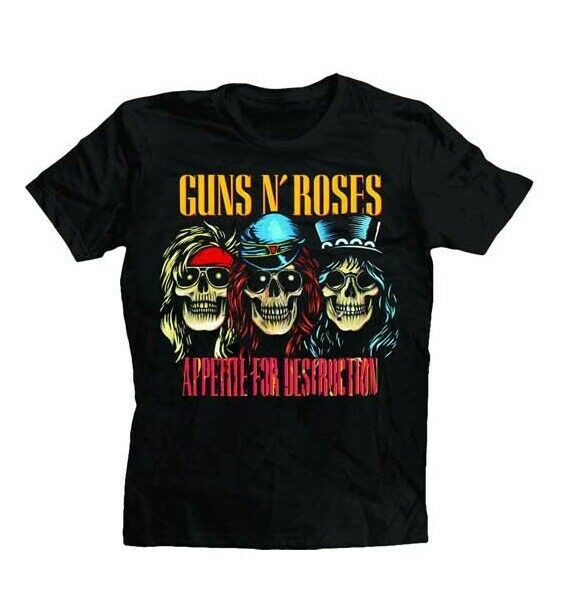 Guns N Roses GNR Appetite for Destruction Metal Rock Music Band T