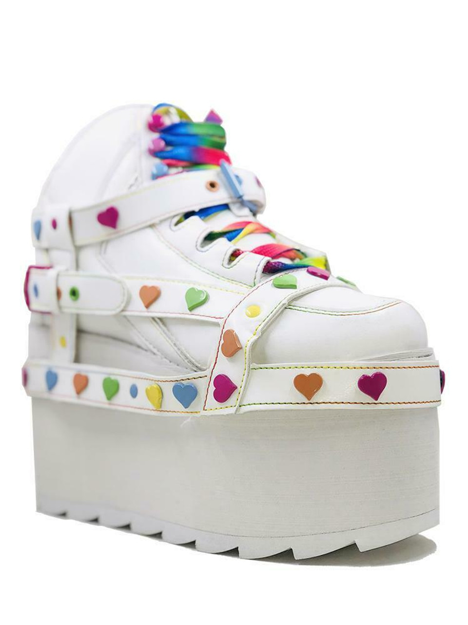 rainbow white sneakers