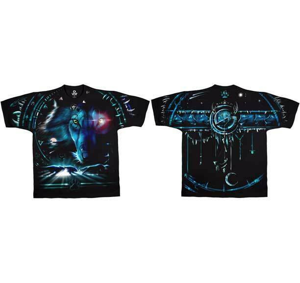 Tribal Wolf Fantasy Wildlife Nature Moonlight Forest Jungle Animal T Shirt Fearless Apparel