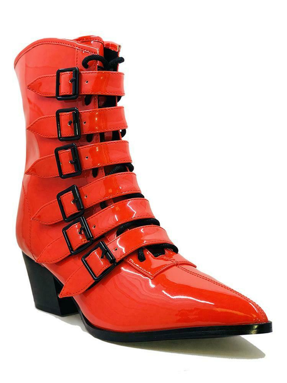 red goth boots