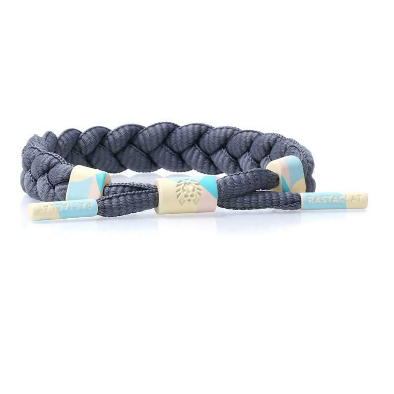 Rastaclat Delay Grey Shapeful Calm Braided Shoelace Wristband