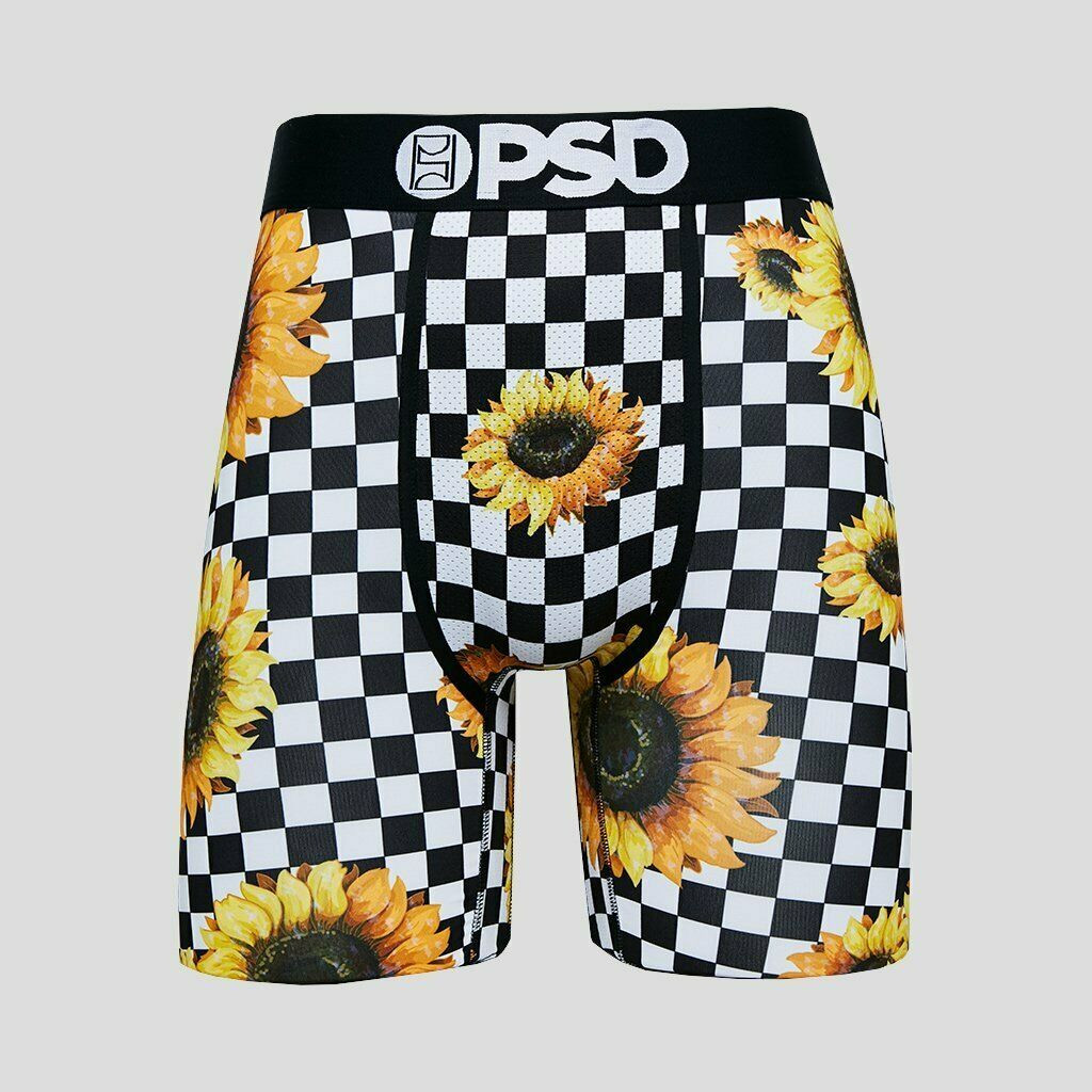 checkered with sunflowers