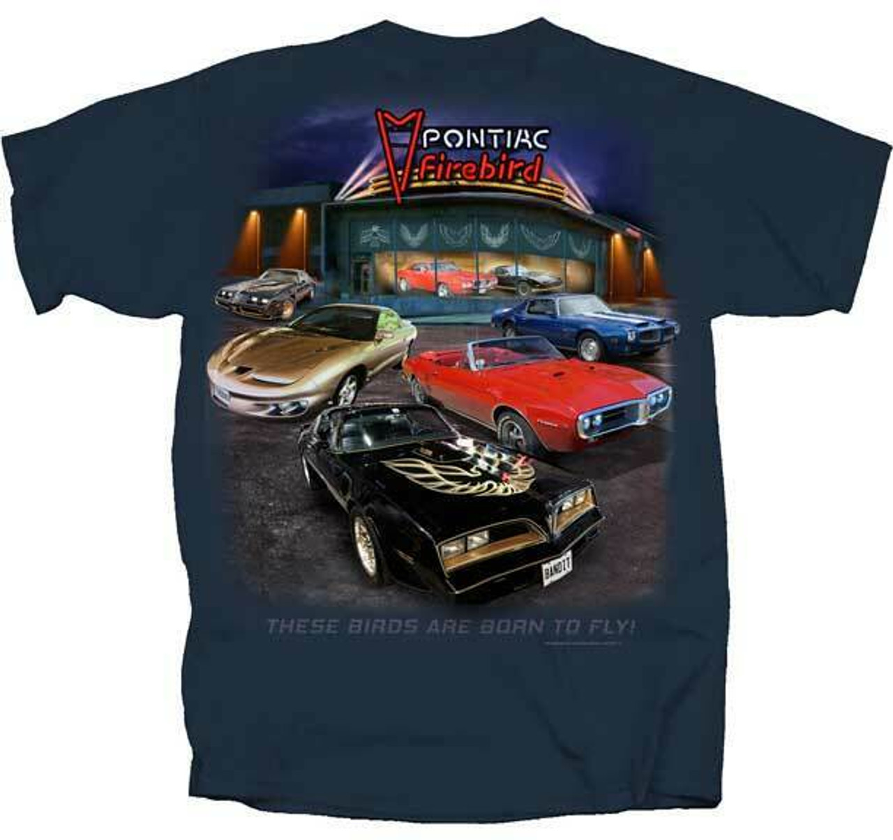 Pontiac Firebird Showroom Dealership Vintage Muscle Cars Trucks T Shirt  PNFBS-U