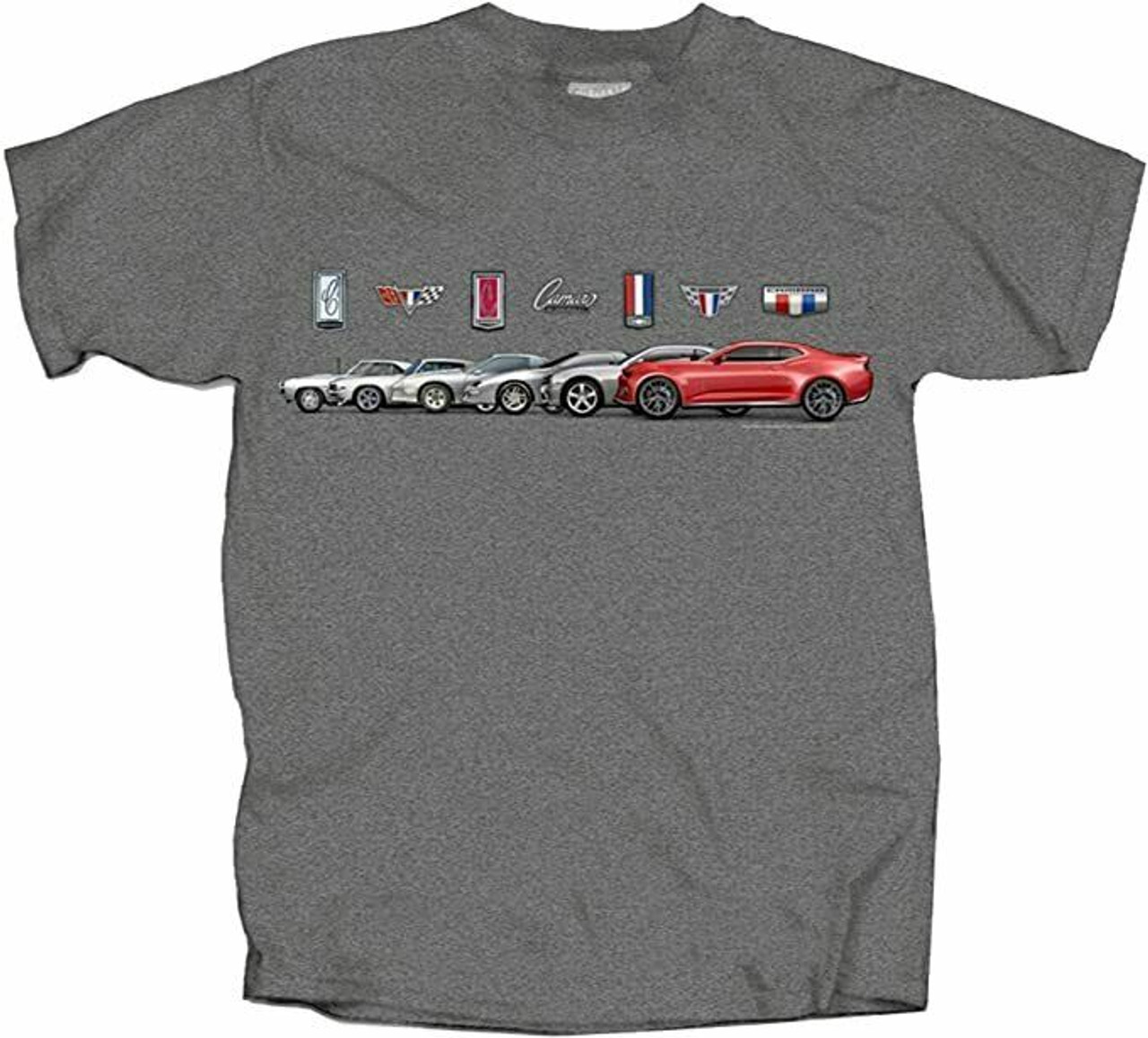 Chevy Chevrolet Camaro Logo Evolution Muscle Cars Automobiles T Shirt Cvbpc Gy Fearless Apparel