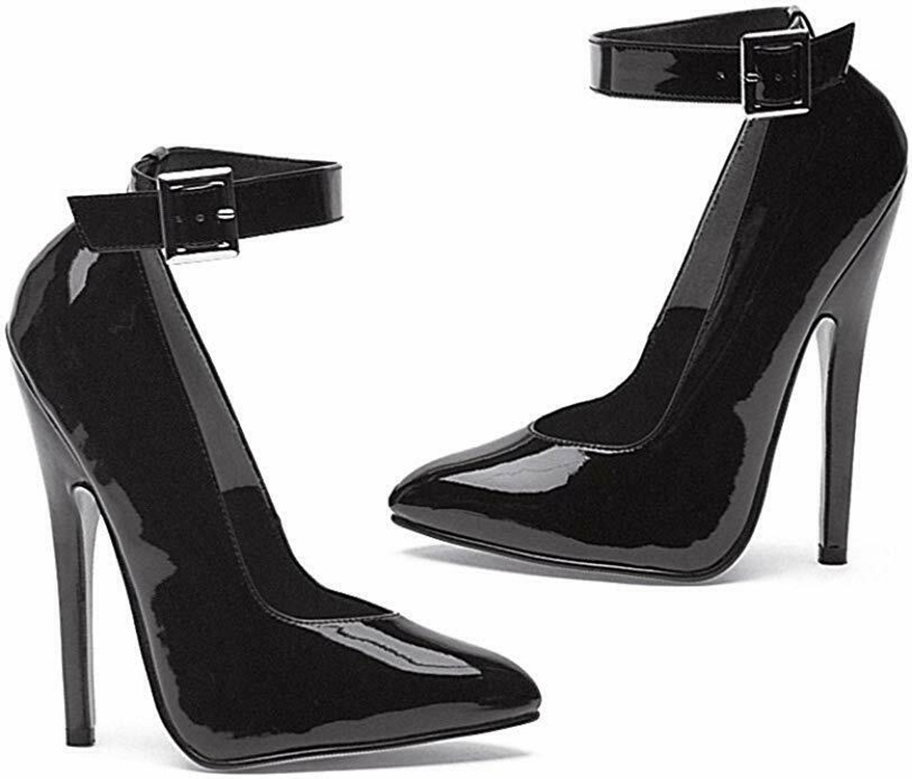 6 inch Heels | Brown leather heels, Black shoes women, Black sandals heels