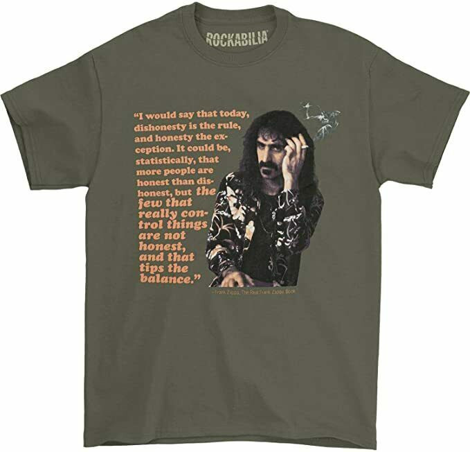 Frank Zappa Honest Avant Garde Classic Rock Experimental Music T