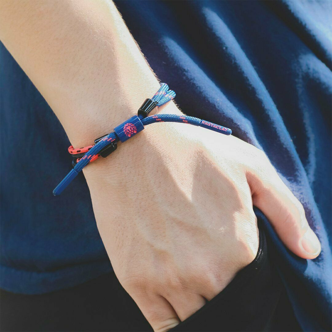 Rastaclat Duodess Blue Coral Knotted Urban Shoelace Bracelet Wristband 11200102 Fearless Apparel