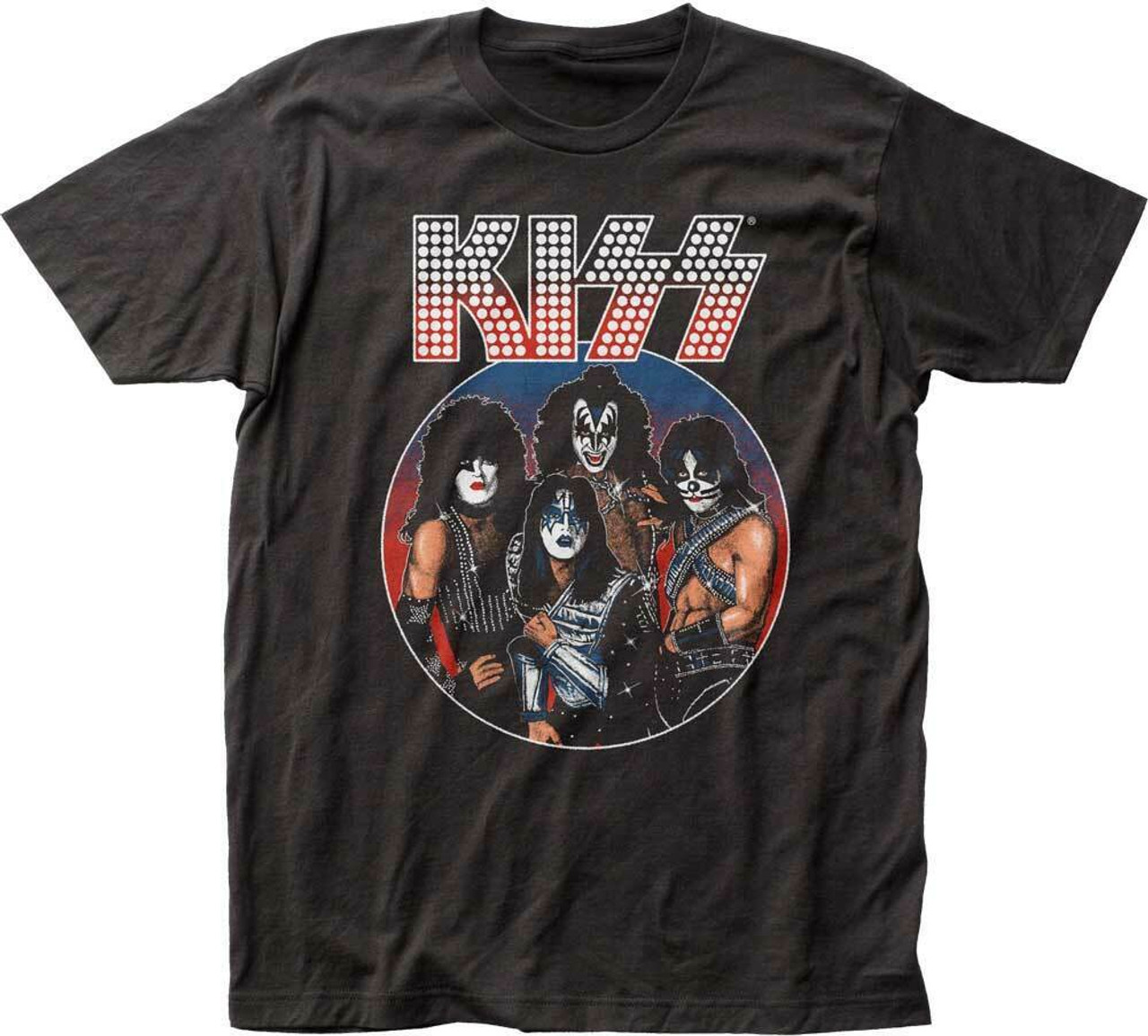 Kiss Vintage Style Logo Heavy Metal 70s 80s Music Glam Rock Band T