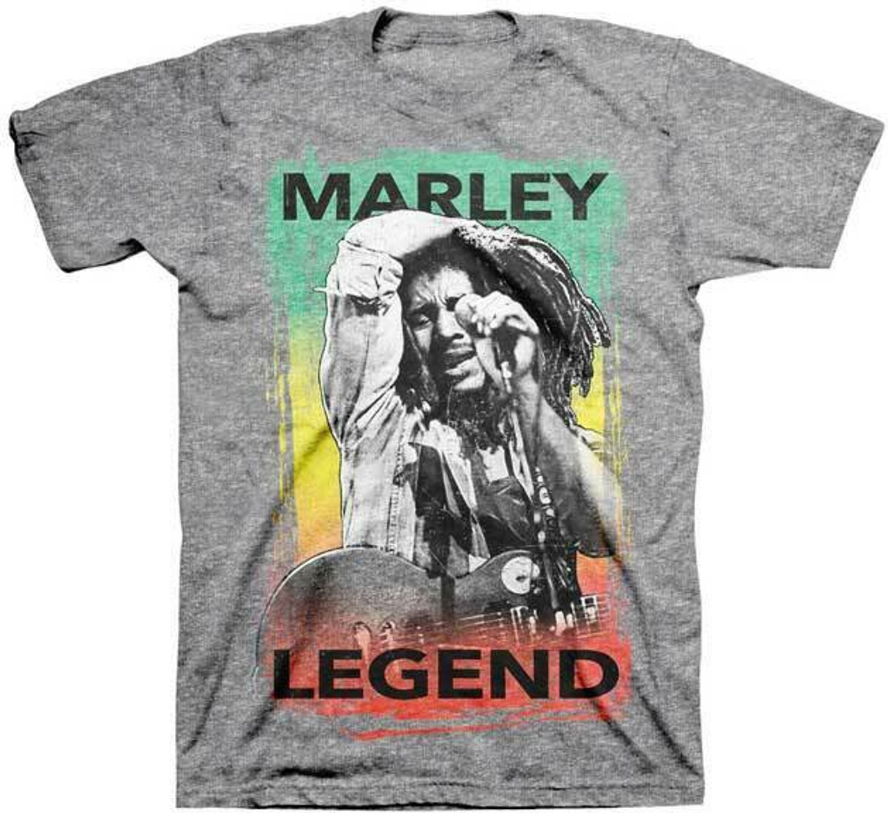 Zion Rootswear Bob Marley Legend Brushed Rasta Reggae Music T