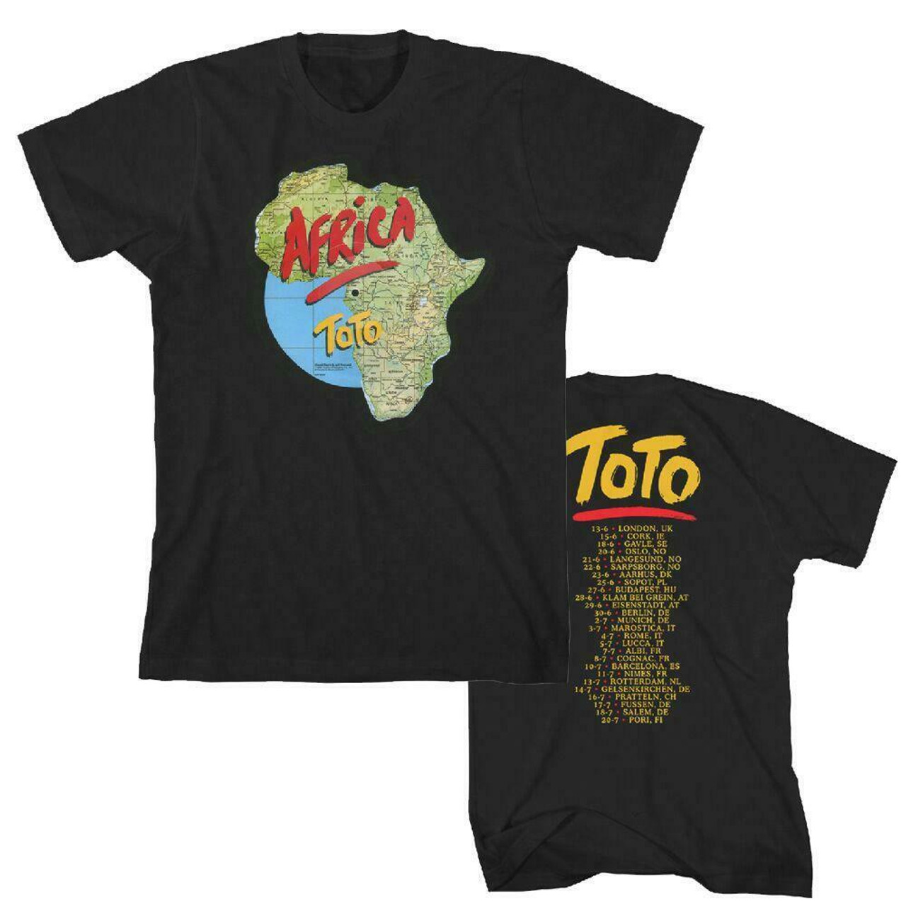 Toto Africa 1980s European Tour Classic Rock Pop Music Band T Shirt M241427