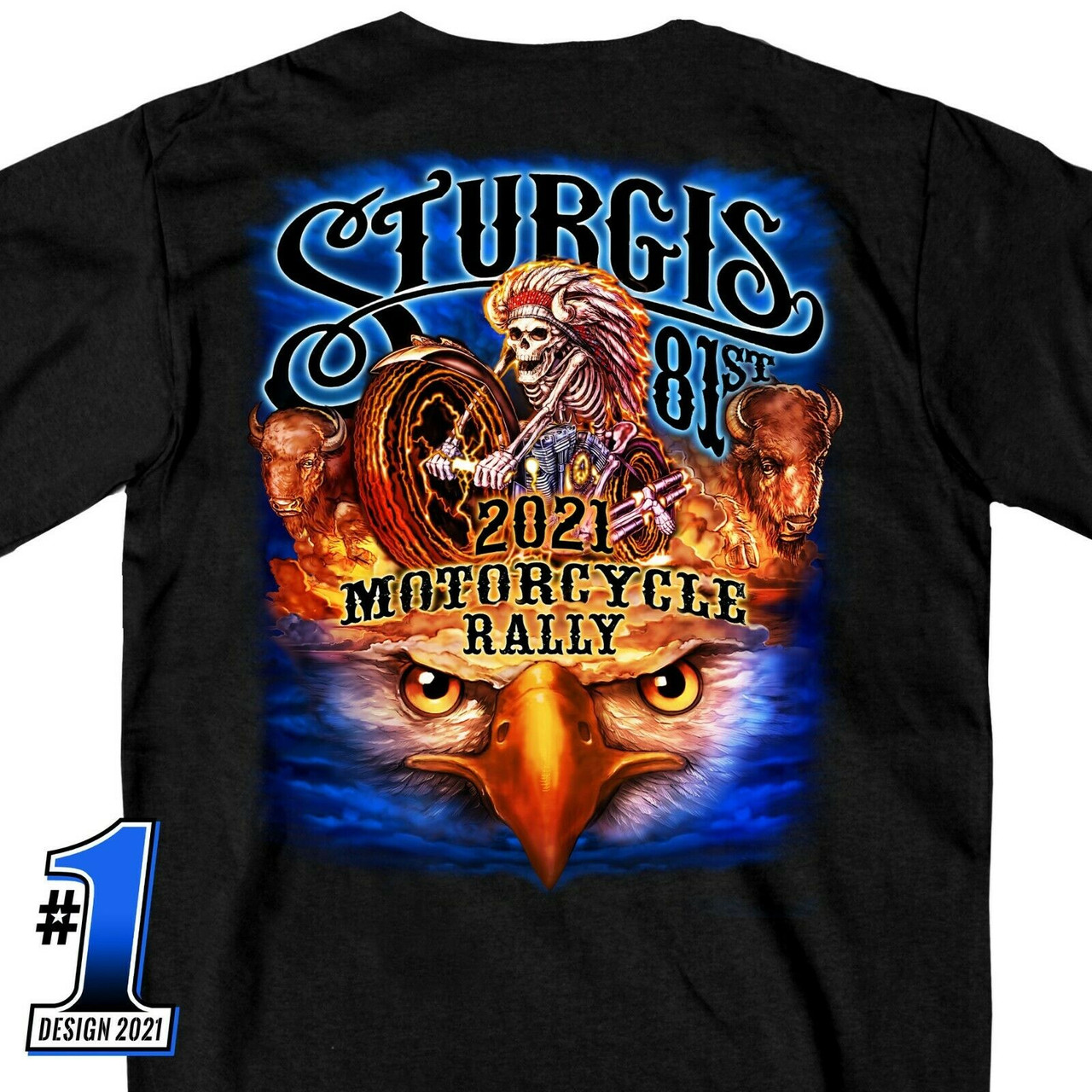 Sturgis 2021 Black Hills Motorcycle Rally American Spirit Biker T Shirt  SPM1941