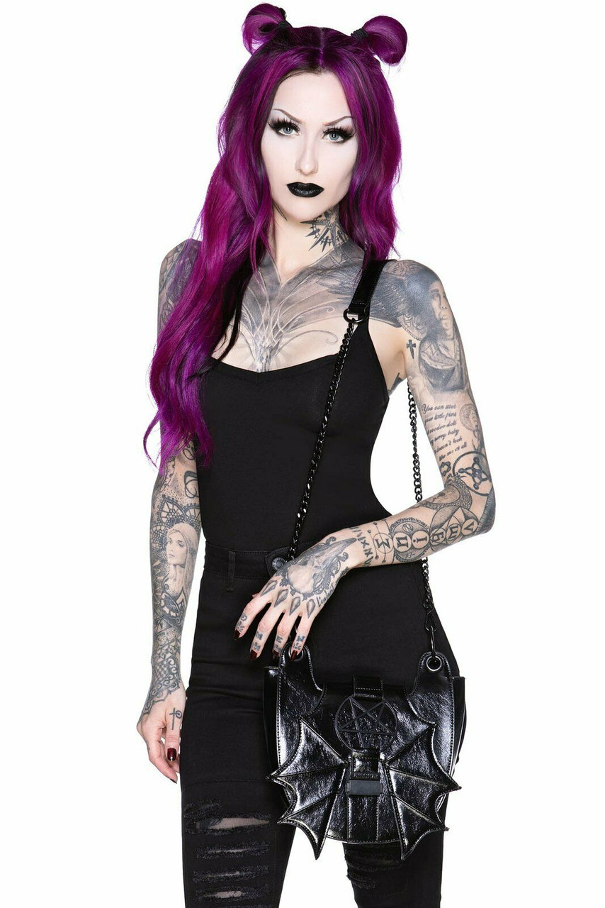 Killstar Zana Bat Wings Pentagram Gothic Punk Vegan Handbag