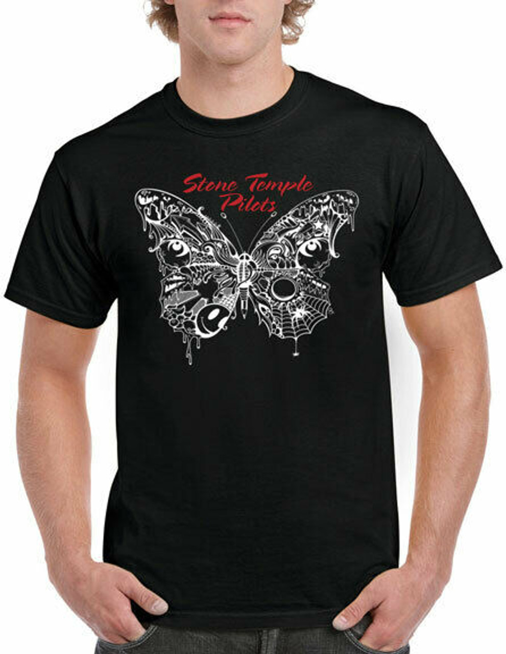 Stone Temple Pilots Webbed Butterfly Rock Grunge Music Band T