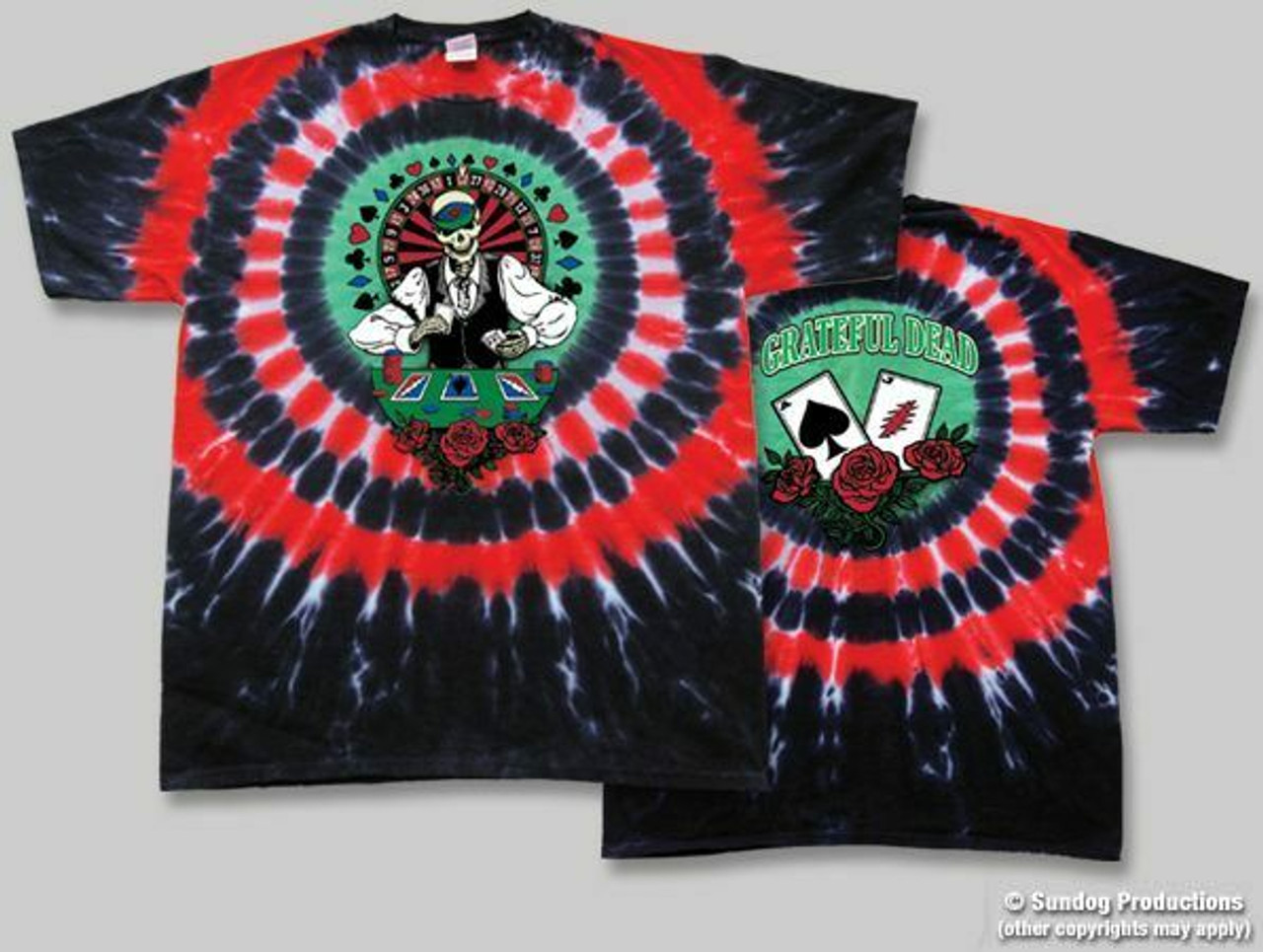 Grateful Dead - Skull and Roses Tie Dye T Shirt