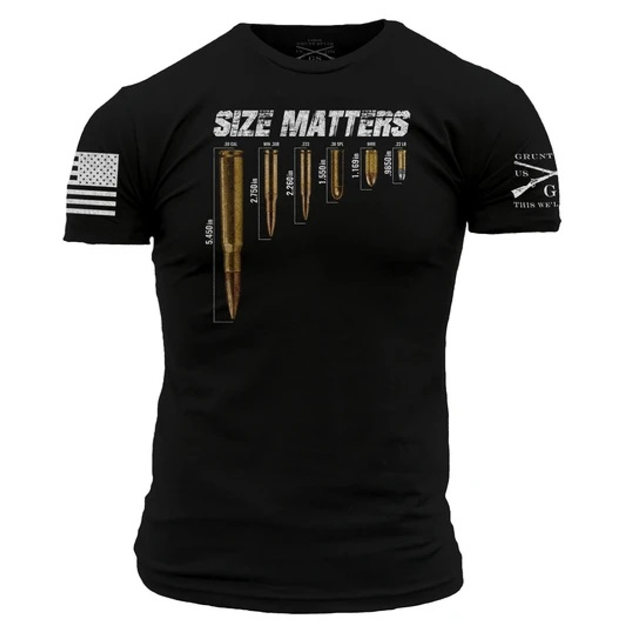 ammo Tシャツ Grunt Style Size Matters Ammo Ammunition Bullets American