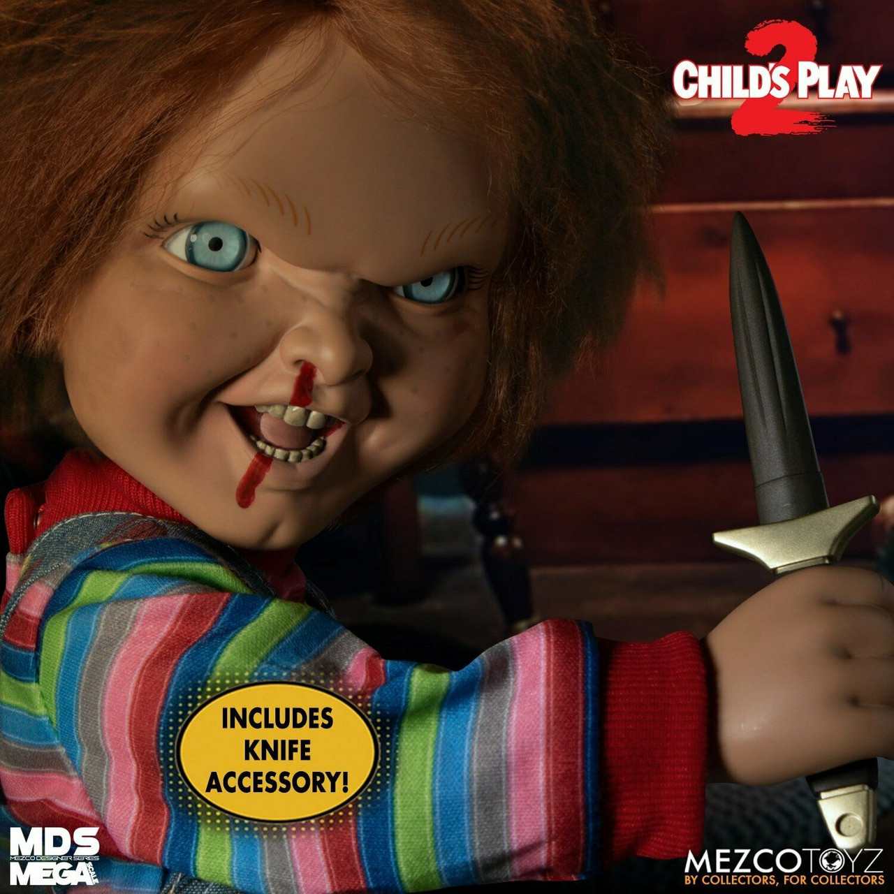 Mezco Toyz MDS Childs Play 2 Talking Menacing Chucky Horror Doll