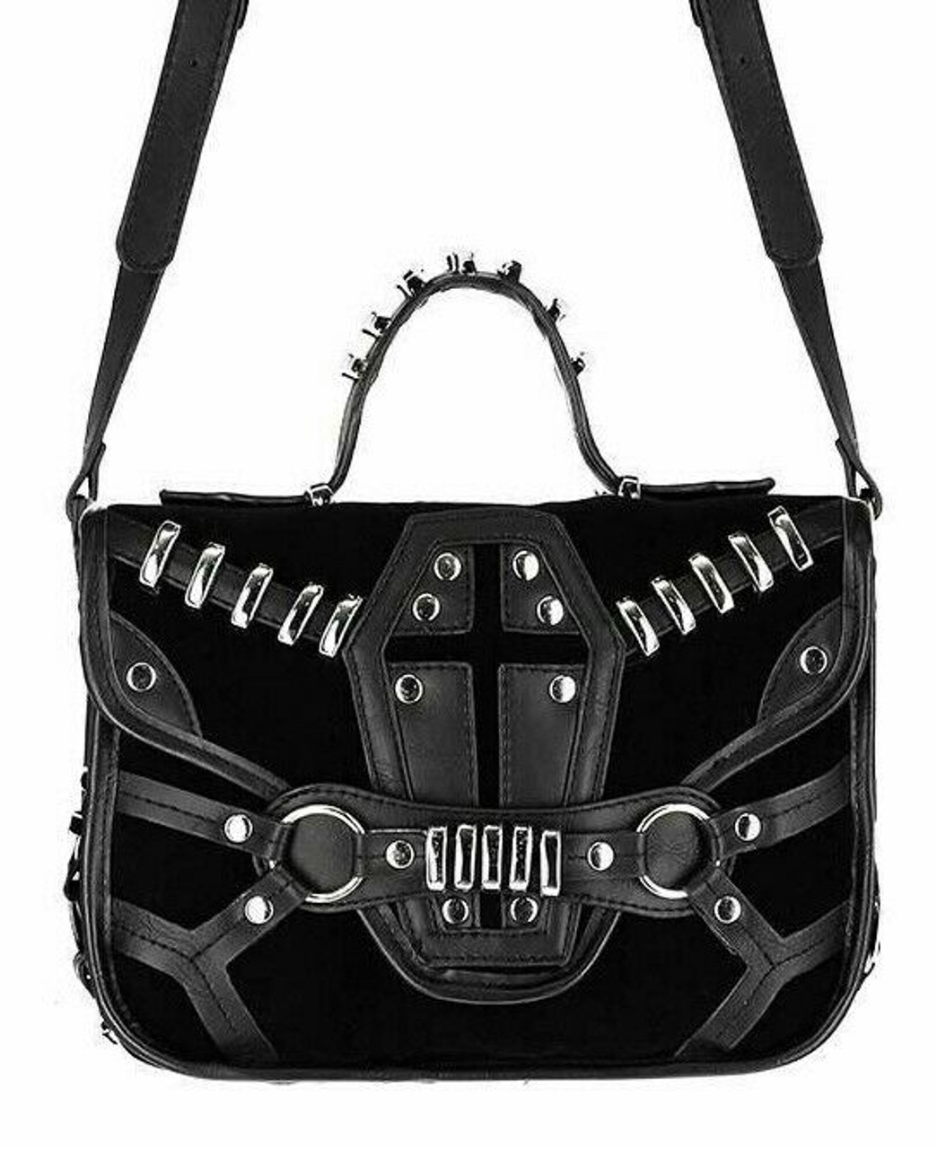 Gothic Waist Bag With Skulls / Small Bag With Adjustable Strap