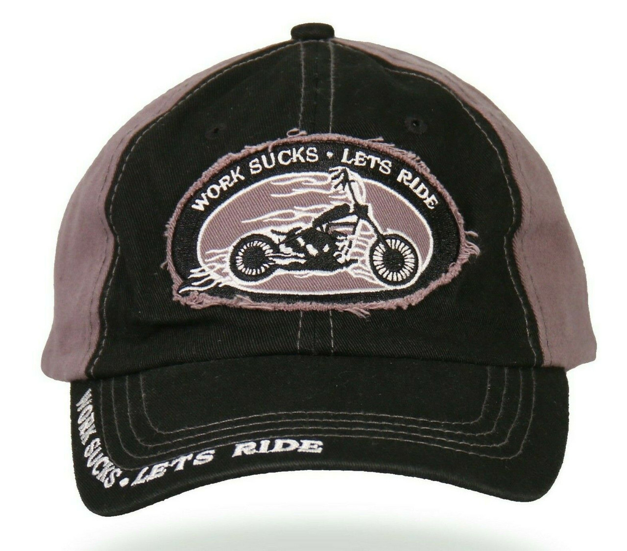 Work Sucks Lets Ride Flames Motorcycle 