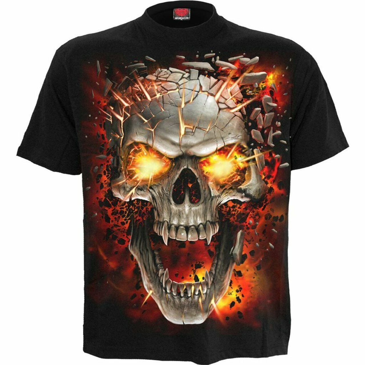 Flaming Skull printed T-shirt