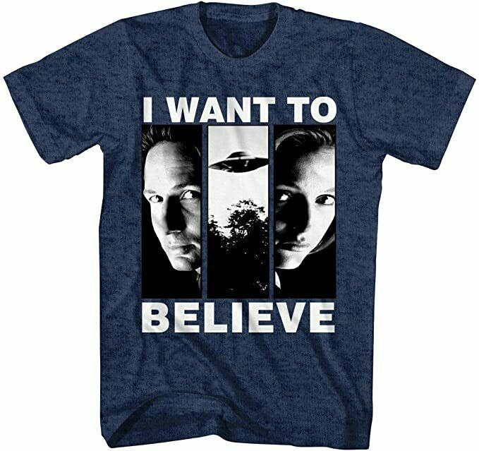 The X-Files I Want to Believe Agents Skully Mulder Aliens UFOs T