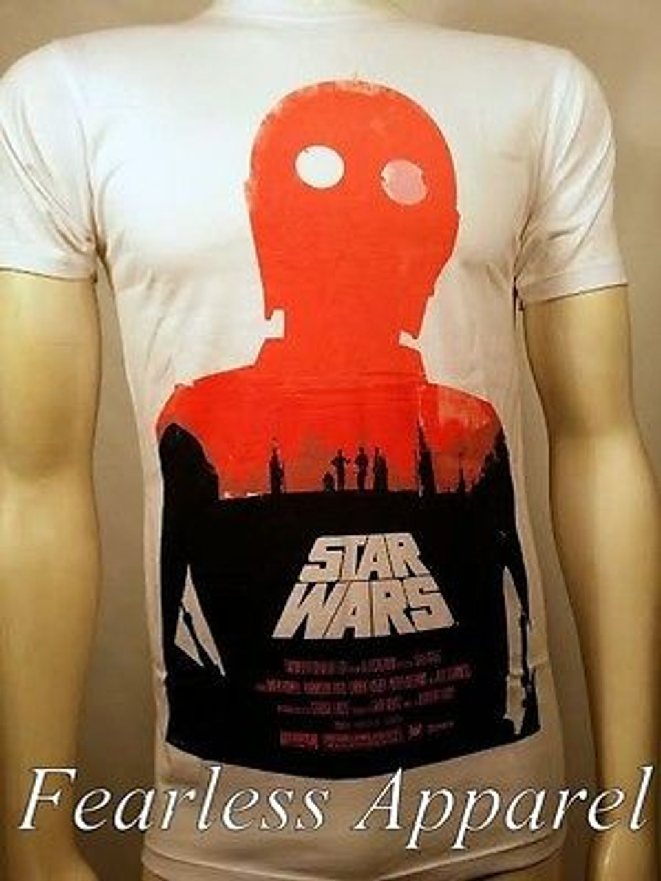 STAR WARS FIRST MOVIE A NEW HOPE C-3PO POSTER CREW LUCASFILM MENS T SHIRT  S-2XL