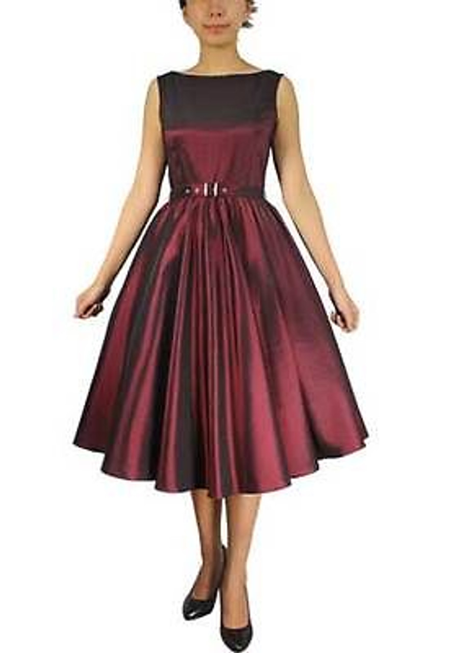 Burgundy on sale 50s dress