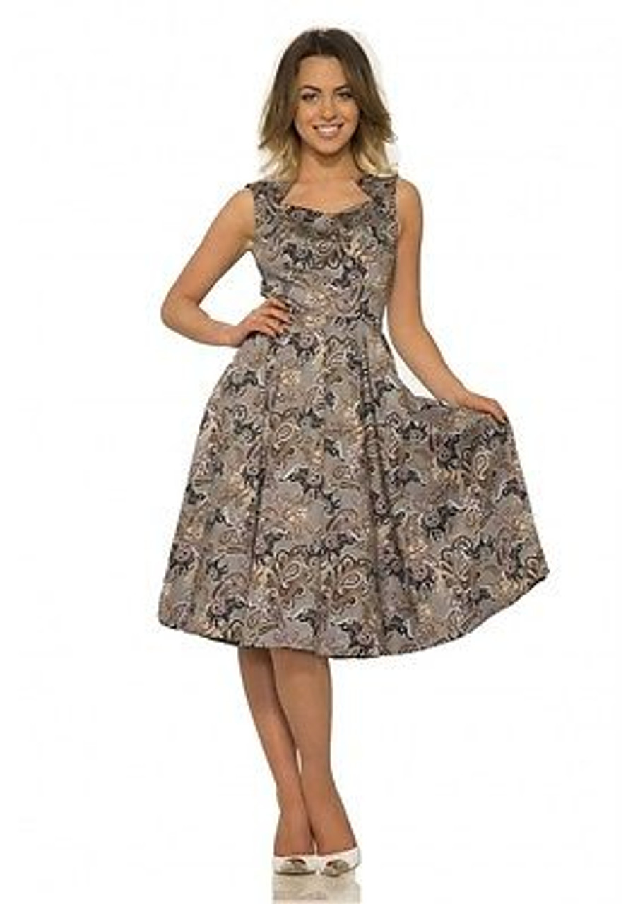H R London Bombay Grey India Uk Floral Goth 50s Pinup Punk Vintage