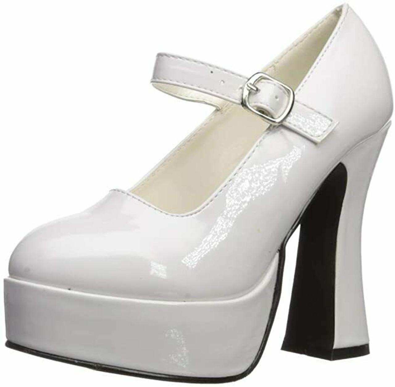 white chunky heels size 5