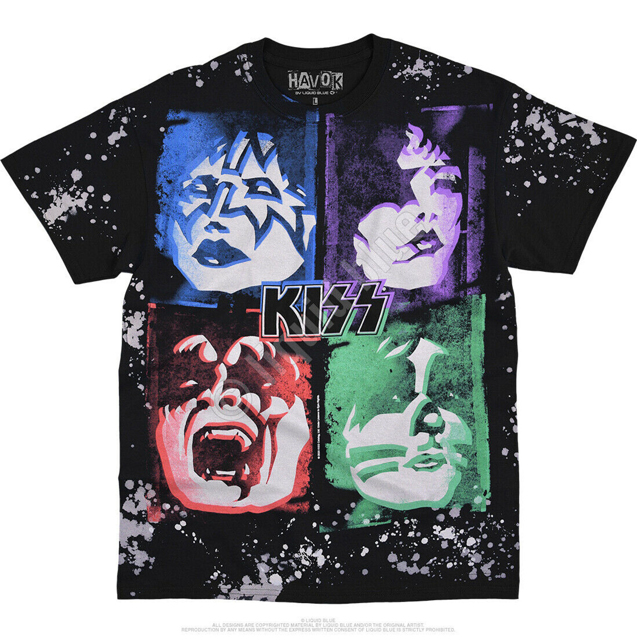 Kiss Love Gun Havok Music Splatter Paint Band Classic Apparel 31312 T Rock - Fearless Metal Shirt
