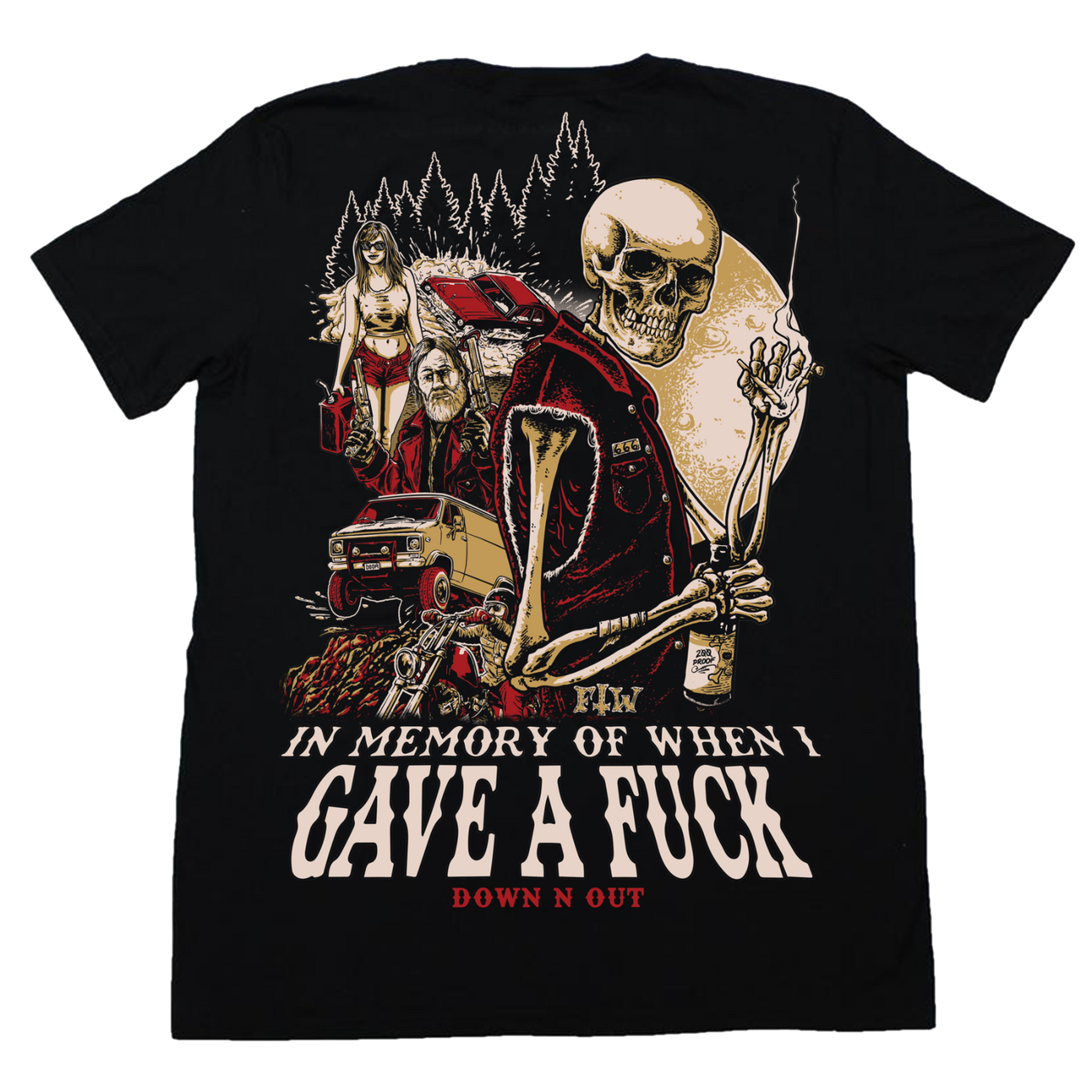 Lethal Threat Down n Out In Memory Skeleton Biker