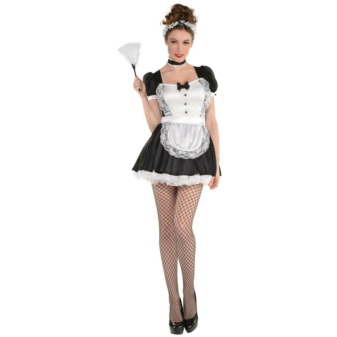 Amscan Sassy French Maid Sexy Dress Adult Womens Halloween Costume 841371 -  Fearless Apparel