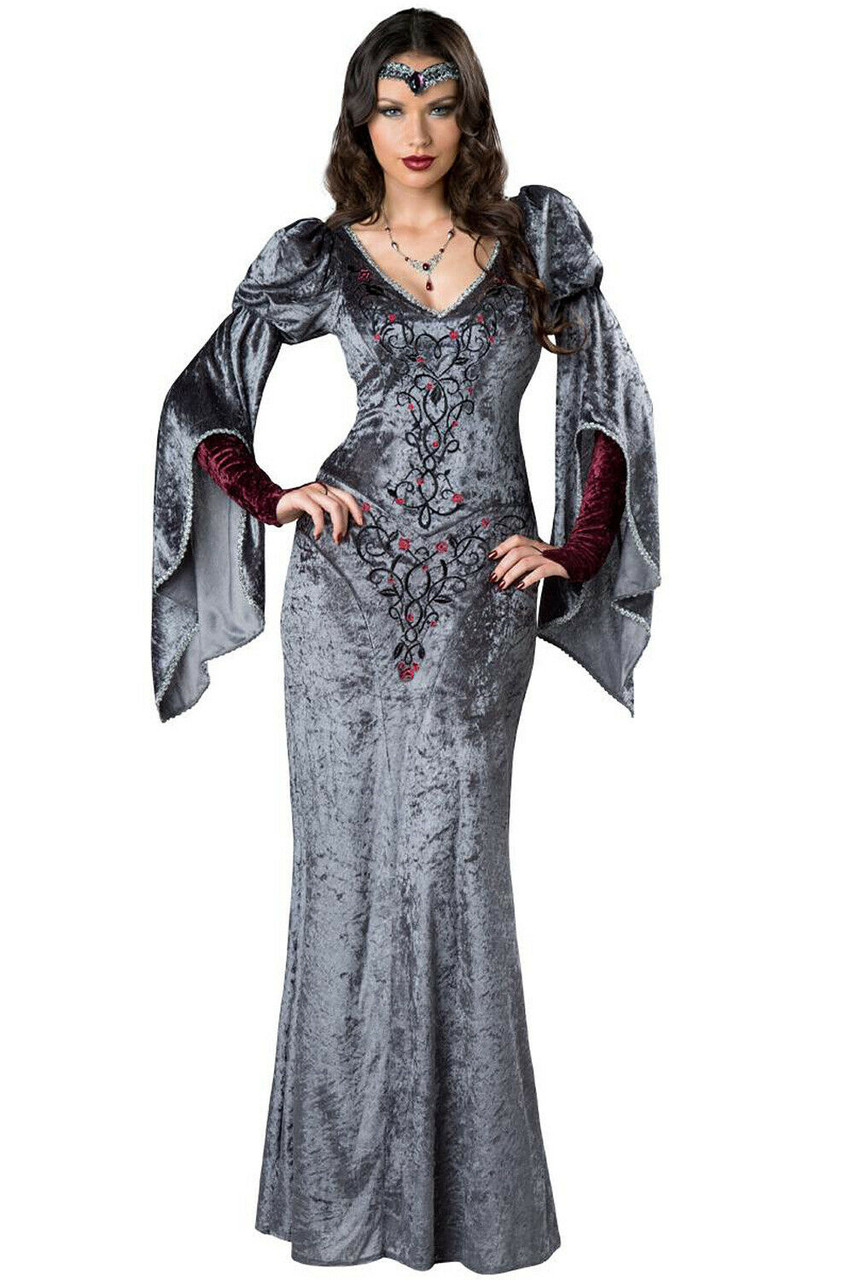 InCharacter Dark Medieval Maiden Halloween Evil Queen Gown Goth Costume  CF11094 - Fearless Apparel