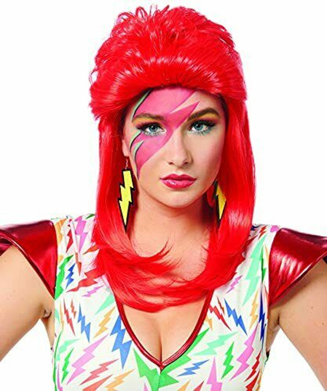 Super Seventies Adult Costume Wig Red